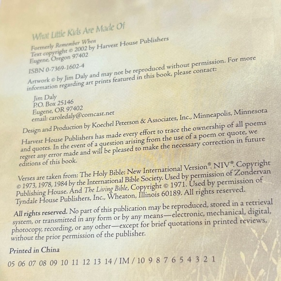 Hardcover “What Little Kids Are Made Of..” Jim Daly Bible Verses EUC - Picture 6 of 13